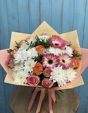 Букет цветов из:  Розы, Герберы и Хризантемы в Слободе