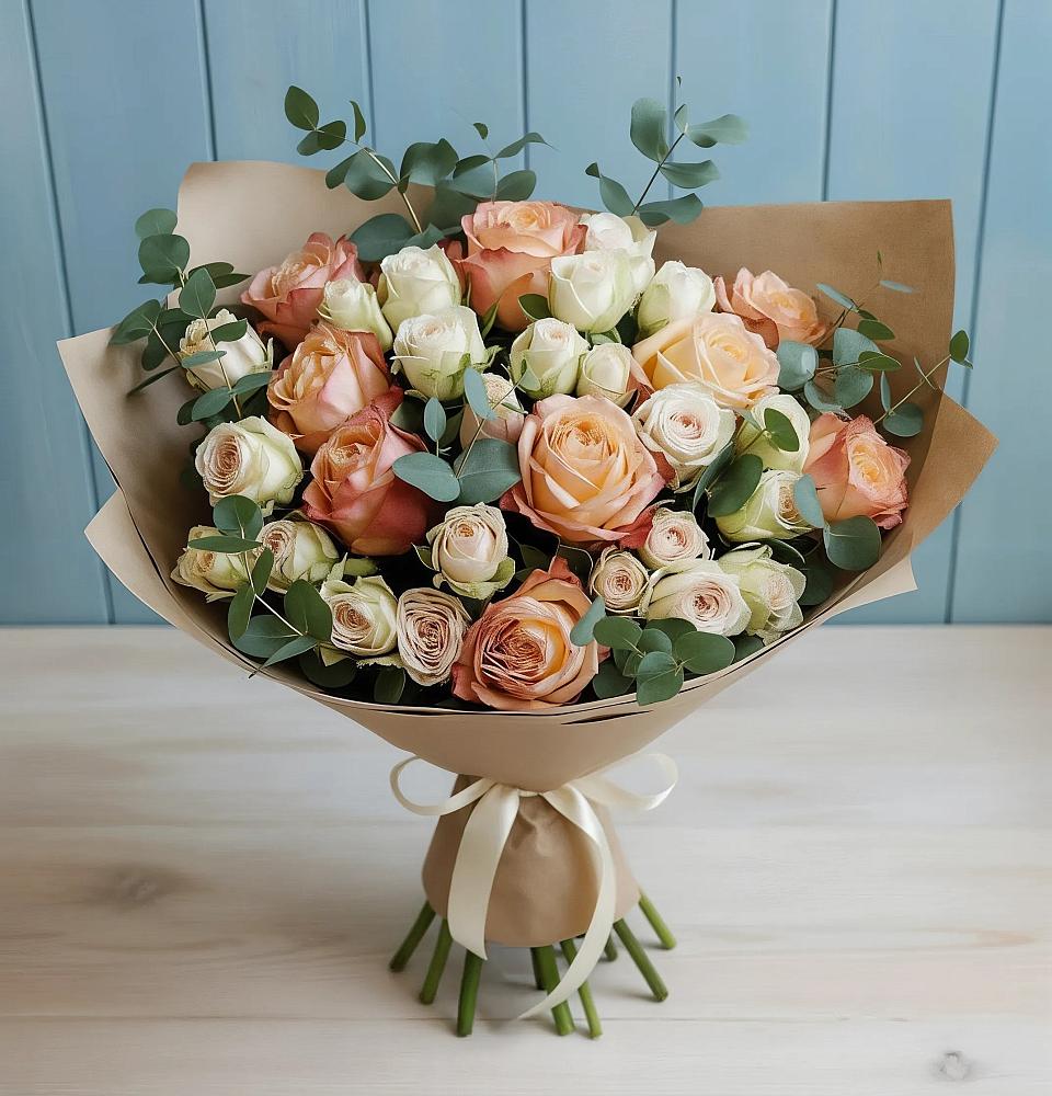 Букет цветов из: Альстромерии и Розы в Слободе