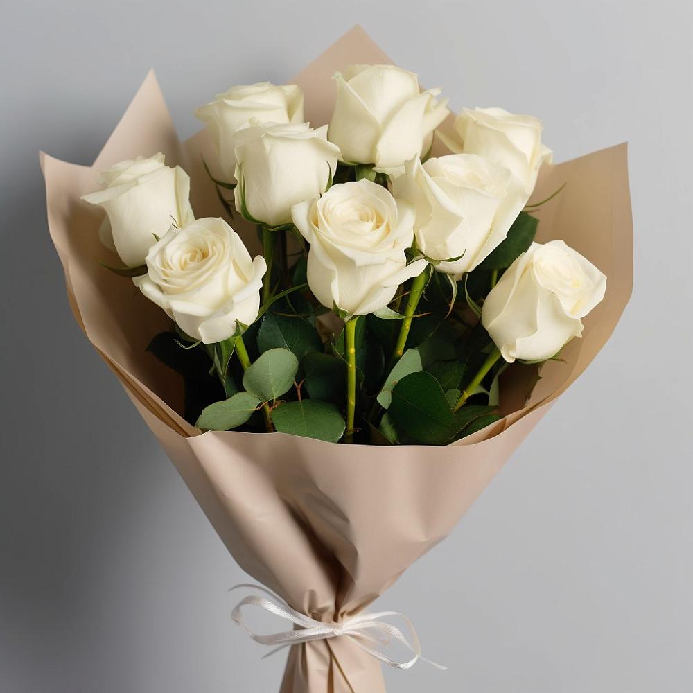 Букет 9 Белых роз Эдлесс Лав в Слободе