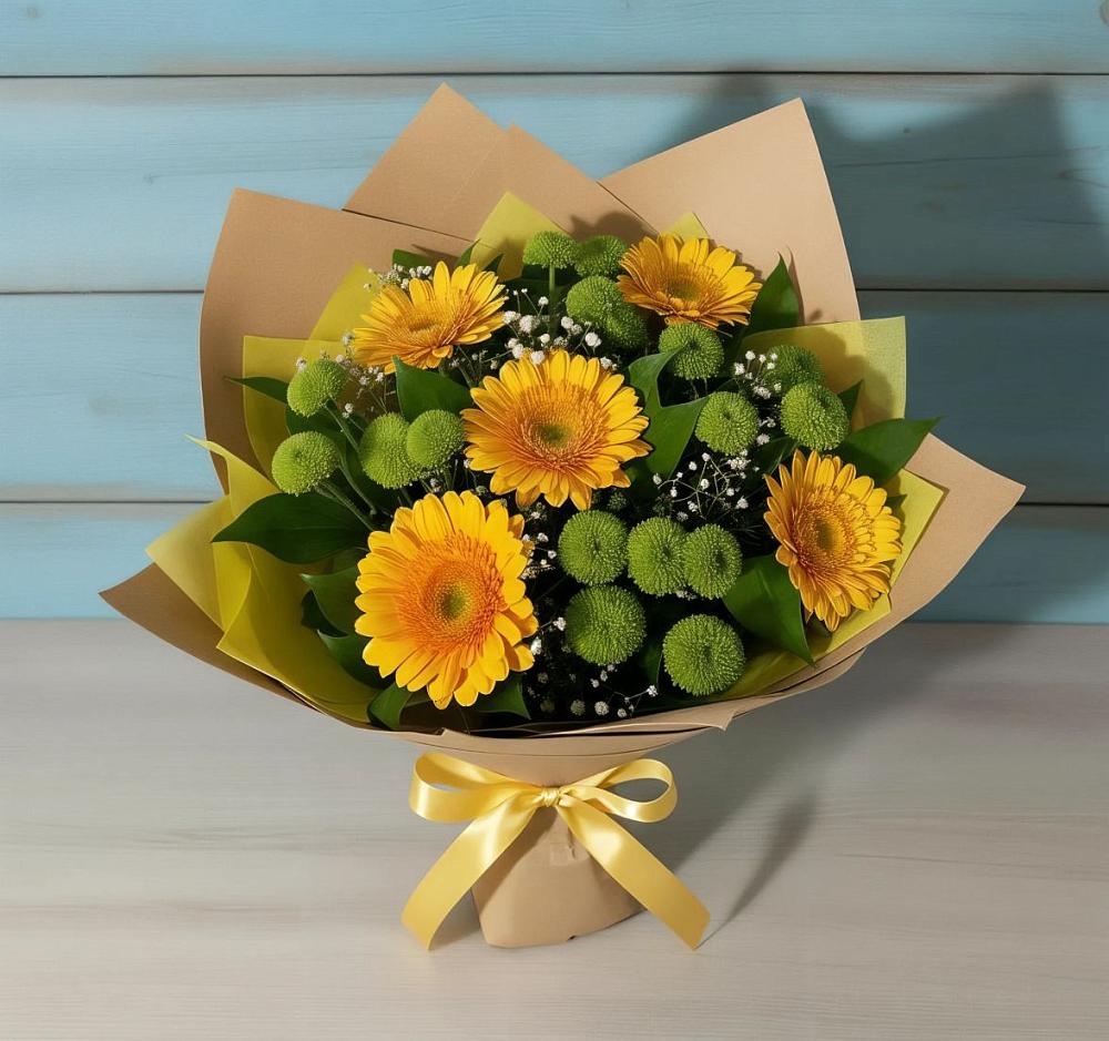 Букет цветов из: Герберы и Хризантемы в Слободе