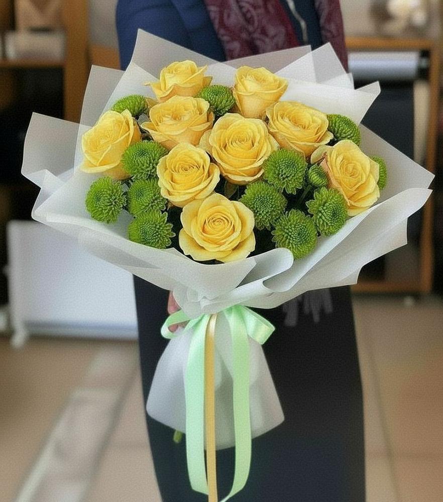 Букет цветов из: Хризантемы и Розы в Слободе