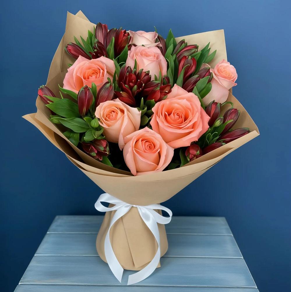 Букет цветов из: Розы и Альстромерии в Слободе