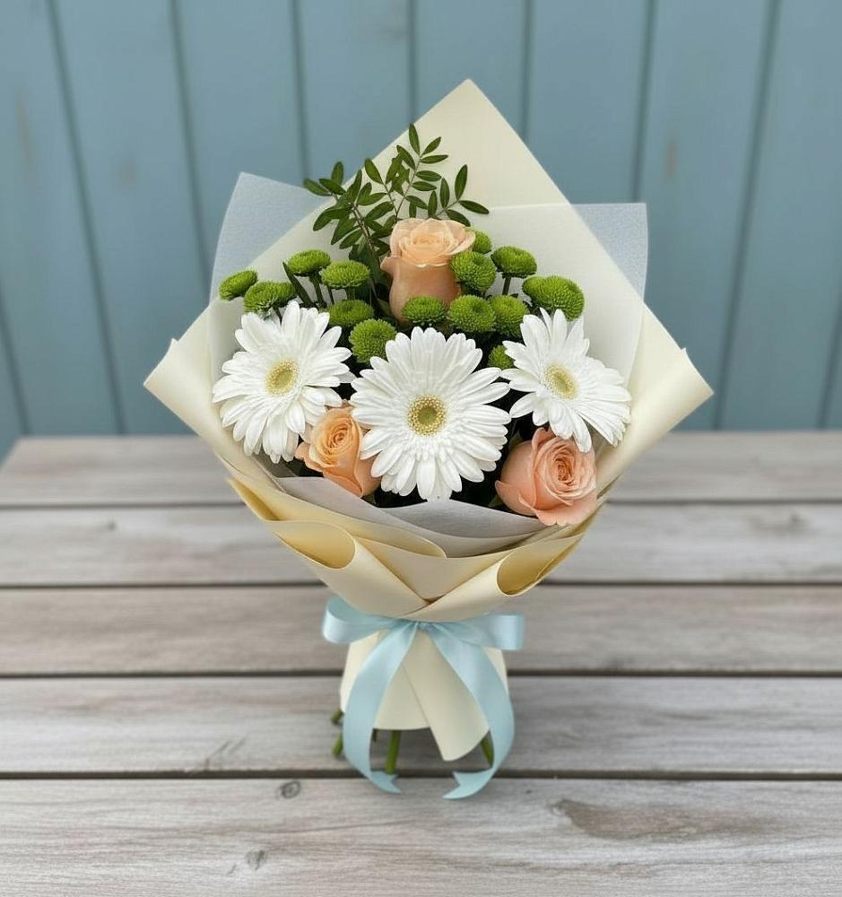 Букет цветов из: Герберы, Розы и Хризантемы в Слободе