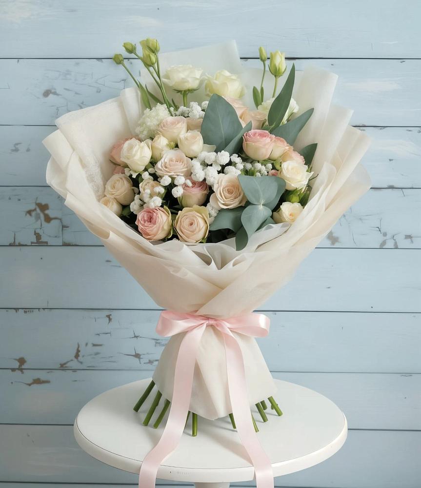 Букет цветов из: Розы и Лизиантусы в Слободе