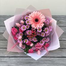 Букет цветов из:  Розы, Герберы и Хризантемы в Слободе