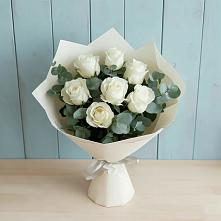 Букет Белые розы в Эвкалипте #REPLACE_PRED# Слободе