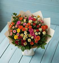 Букет Микс из разноцветных кустовых роз #REPLACE_PRED# Слободе